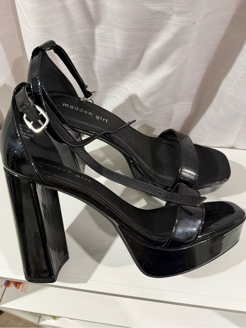 Madden Girl Black Patent Platform Heels